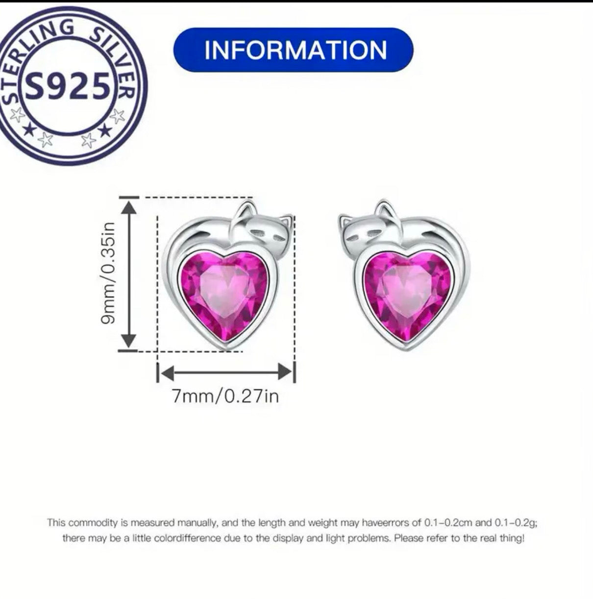 T3  Beautiful 925 sterling silver earring  for Princess!